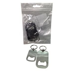 4 pcs Stainless Steel Bottle Opener Key Chains 2 Small 2 Large New